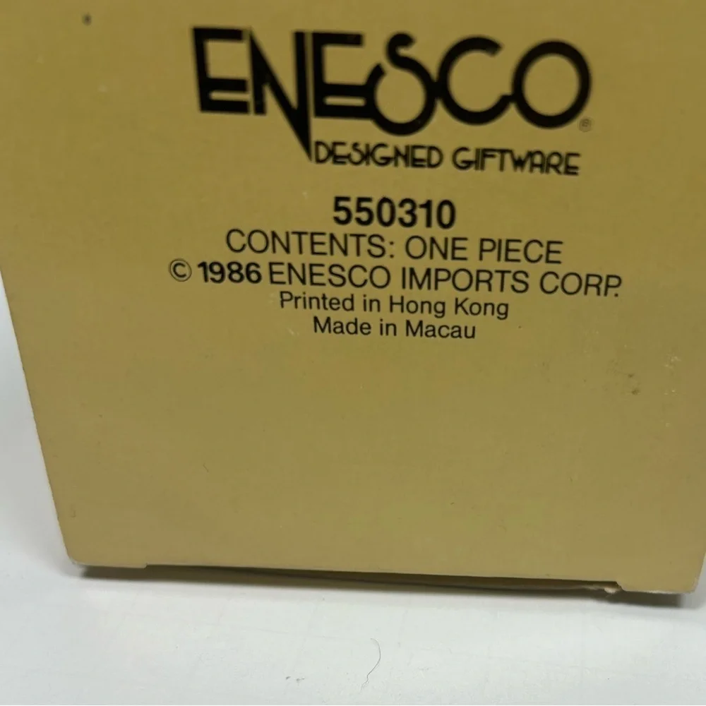 Vintage Enesco 1986 Christmas Small World of Music Box Toy Shop Technician